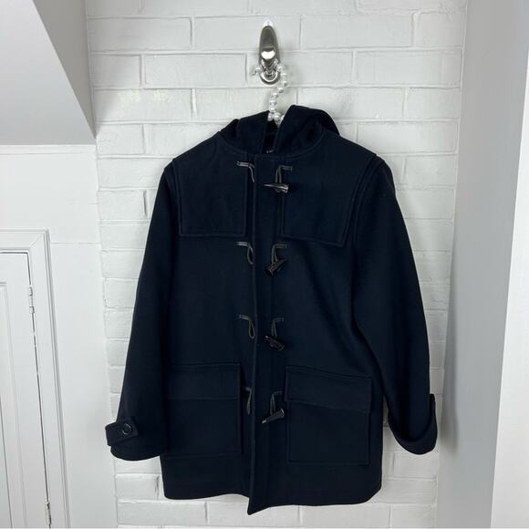 Lands’ End Navy 100% Wool Toggle Coat Size M 10-12 - Picture 4 of 16